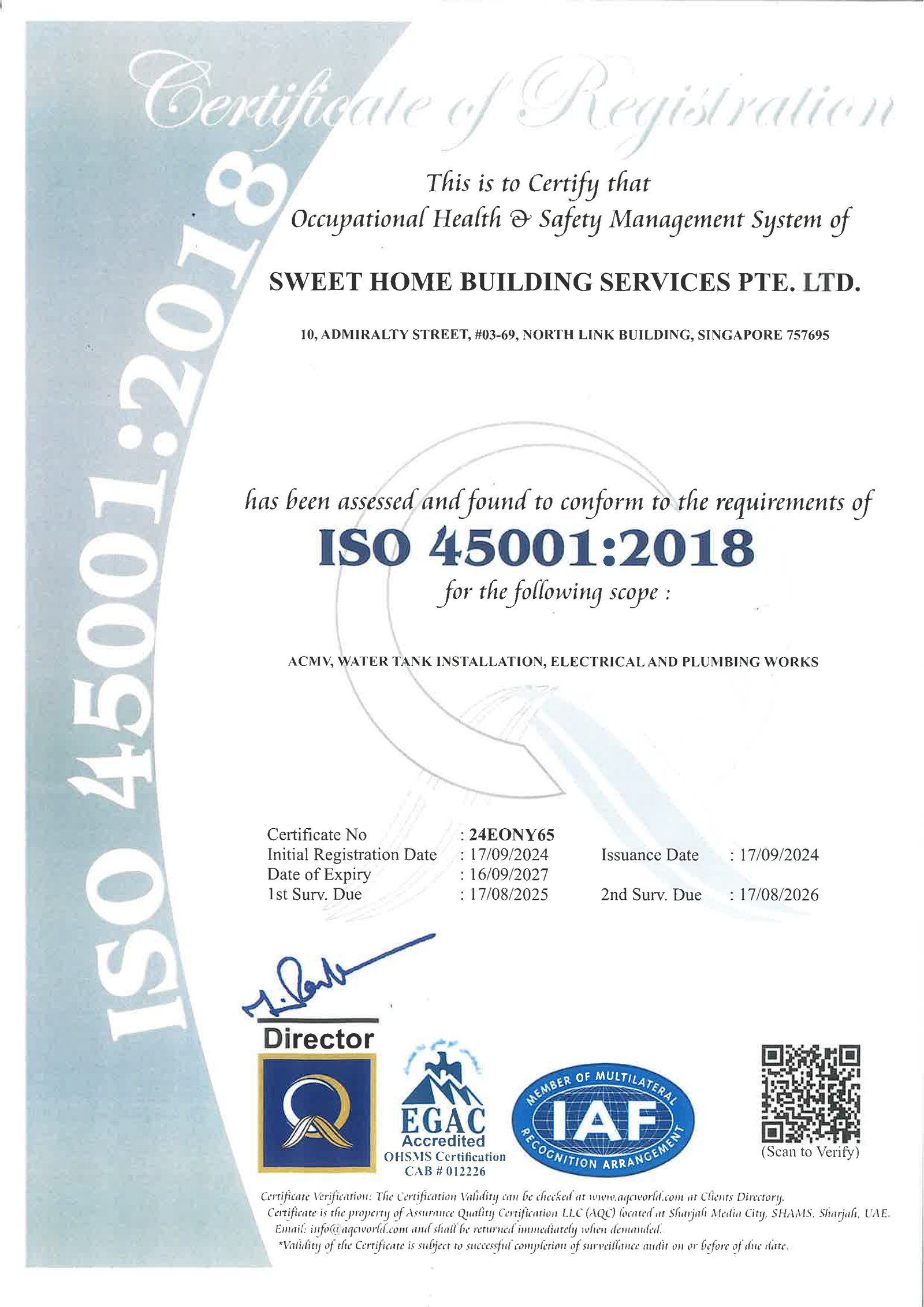 ISO 45001 Certified